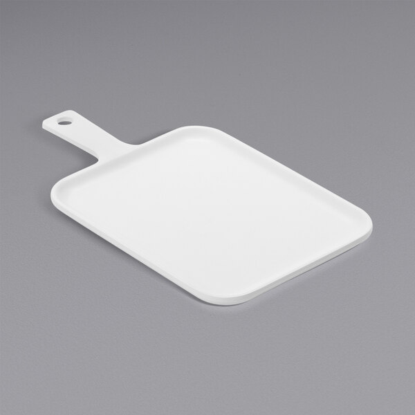 An American Metalcraft white rectangular serving peel with a handle.