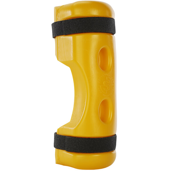 A yellow Sentry Contour rack protector with black straps.