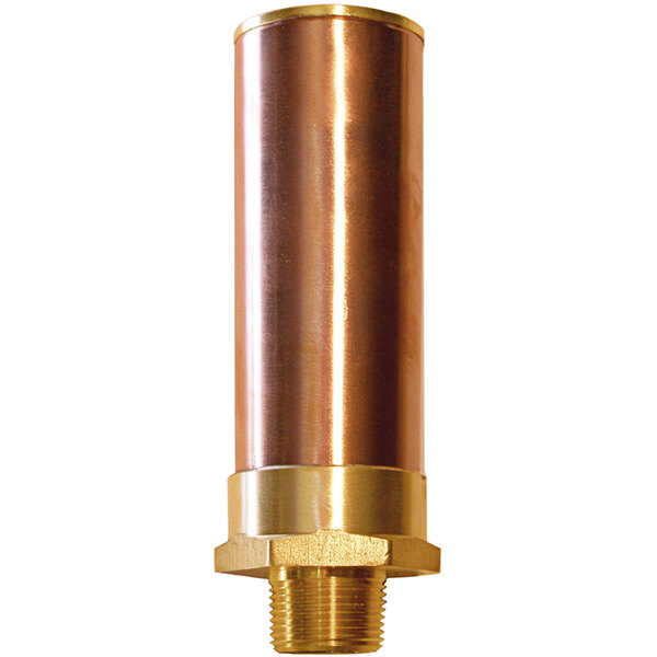 A copper Zurn water hammer arrester with brass fittings.