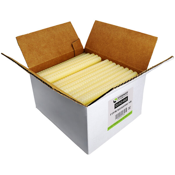 A box of Surebonder tan ribbed glue sticks.