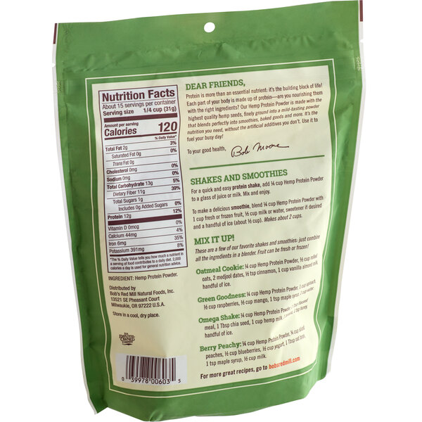 Bob's Red Mill Hemp Protein Powder 16 oz. 4/Case