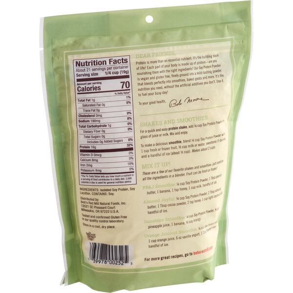 Bob's Red Mill GlutenFree Soy Protein Powder 14 oz. 4/Case