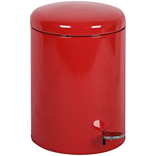 A red steel Witt Industries medical step can.