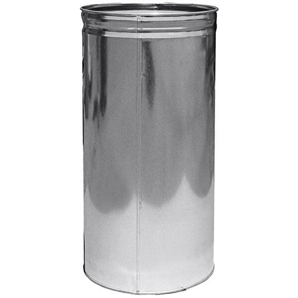 A silver cylinder with a white background.