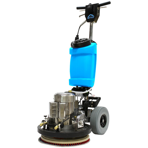 A Mytee ECO17-PRO floor machine with blue and metal parts.