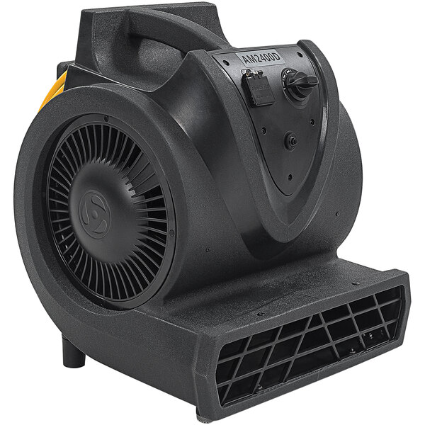 A black and yellow Viper air mover with a fan.
