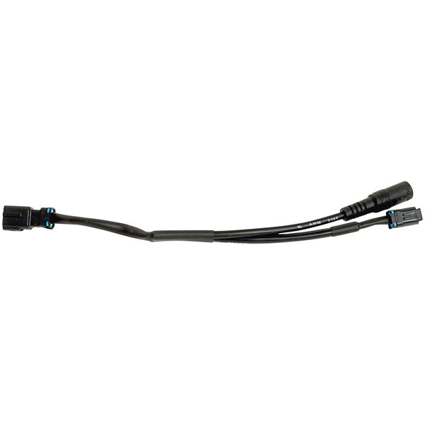 A black Zurn Modular DC pigtail cable with blue and white connectors.
