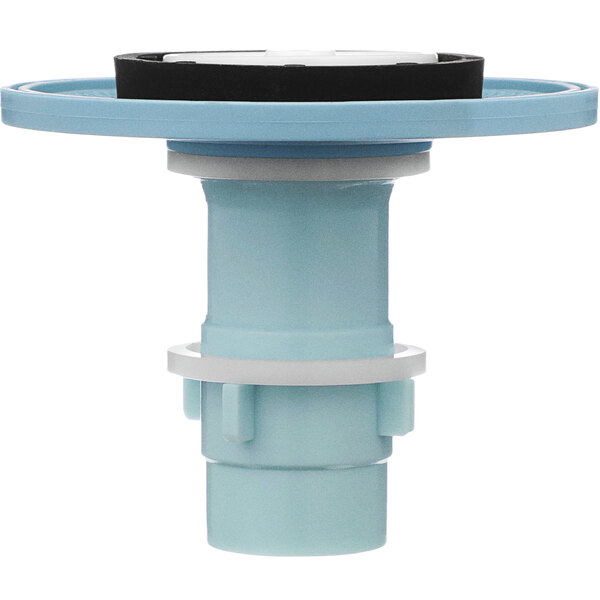A blue and black Zurn P6000-ECR-WS diaphragm valve assembly with a blue and white plastic circle around it.
