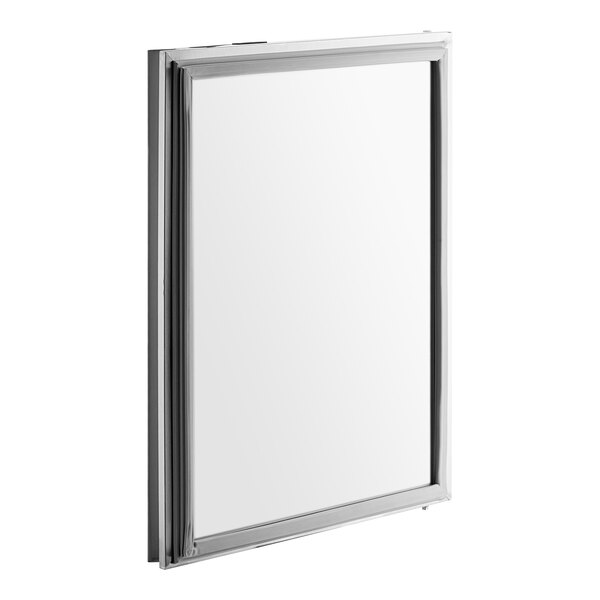 A white rectangular Avantco solid bottom left door with a metal frame.