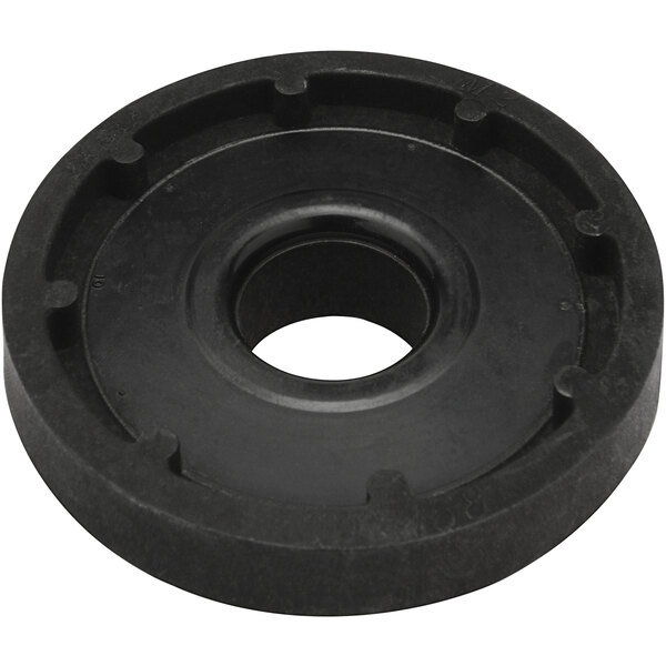 A black round rubber disc with a hole in the center.