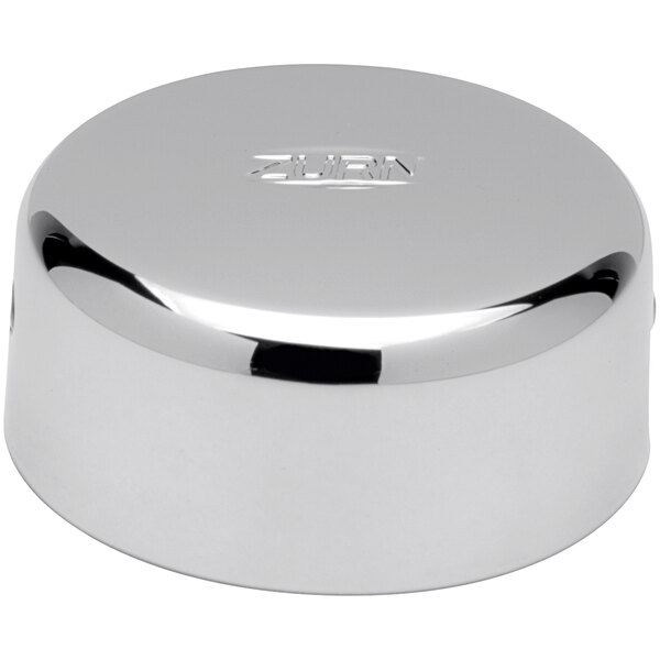 A chrome Zurn Vandal-Resistant Control Stop cover.