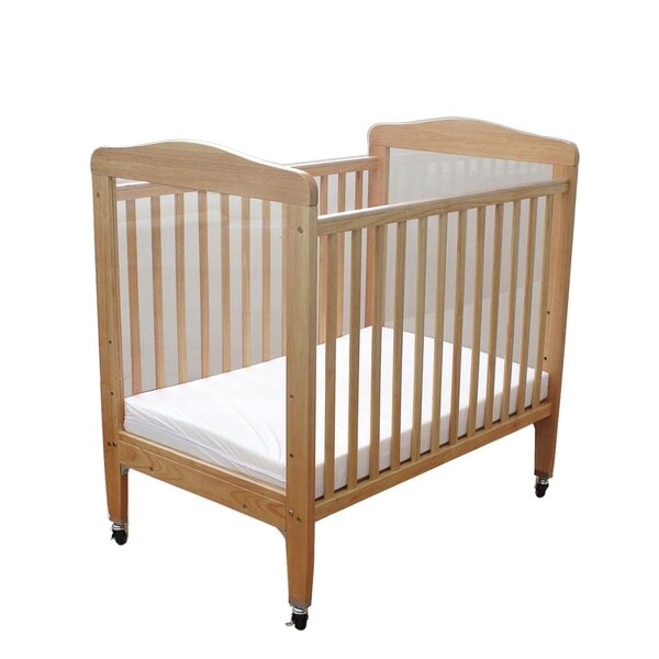 L.A. Baby WC-510A-N 24" x 38" Compact Wooden Window Crib with 3" Fire Retardant Mattress