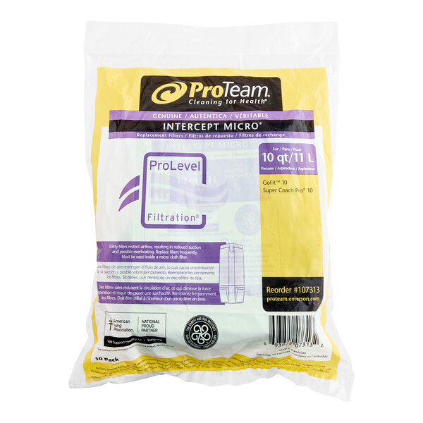 ProTeam 107313 10 Qt. Open Collar Intercept Micro Filter Bag for Super