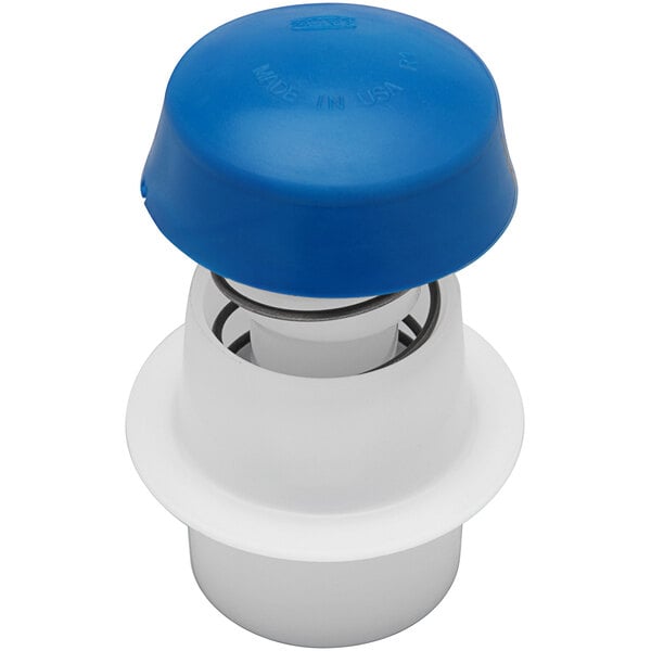 A blue and white plastic Zurn stop valve repair kit with a blue cap.