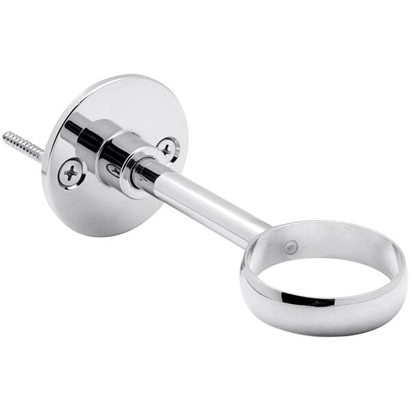 A Zurn solid metal pipe support ring with a round handle.