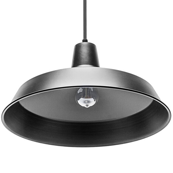 Globe Industrial Matte Black PlugIn Pendant Light 120V, 100W