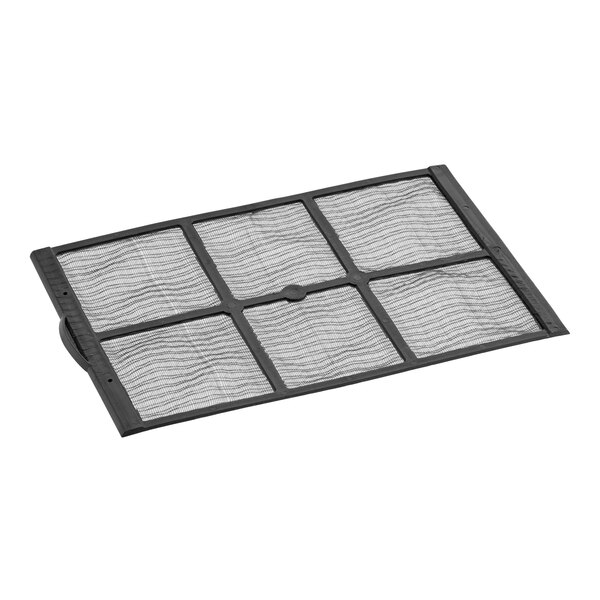 An Avantco black air filter with mesh on top.