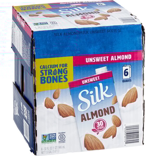 Silk Unsweetened Almond Milk (32 oz., 6/Case)