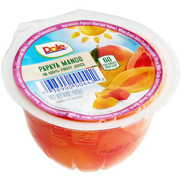Dole Papaya Mango in Juice 4 oz. Cup 36/Case