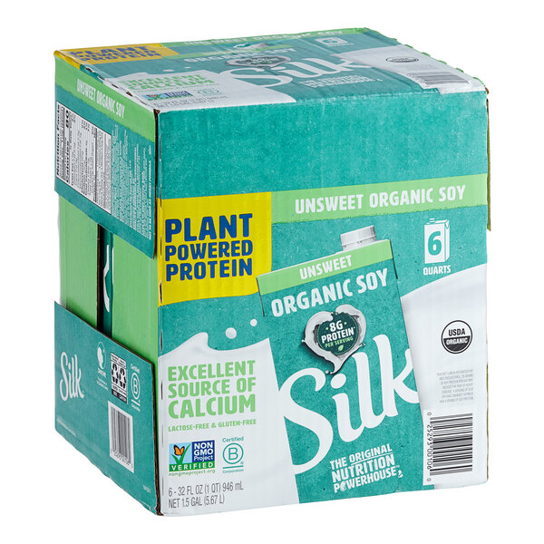 Silk Unsweetened Soy Milk 6/Case)
