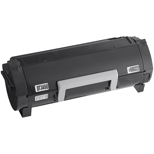 A Point Plus black toner cartridge for a Dell printer with white labels.