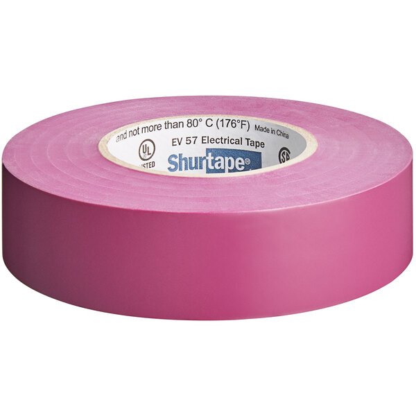 A roll of violet Shurtape electrical tape with the word "Shurtape" on the surface.