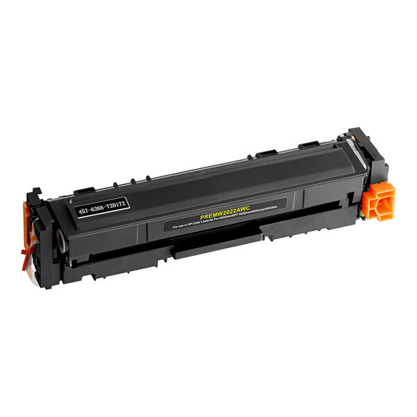 A yellow Point Plus remanufactured HP W2022A toner cartridge with black text.
