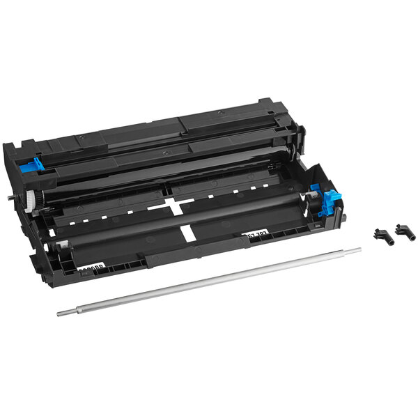 A black printer drum unit with blue and silver parts.