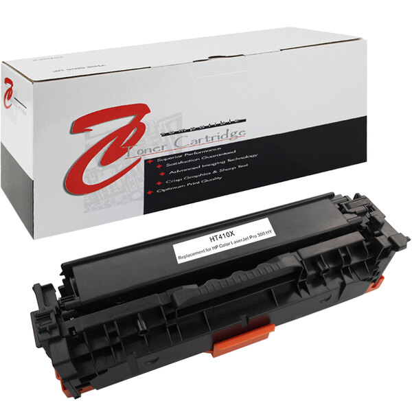 A white box with a black Point Plus HP CE410X toner cartridge inside.