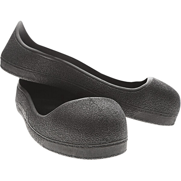 A pair of black Impacto steel toe cap overshoes.