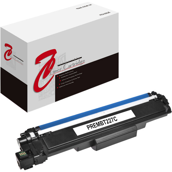 A blue and black Point Plus remanufactured toner cartridge box for Brother printers.