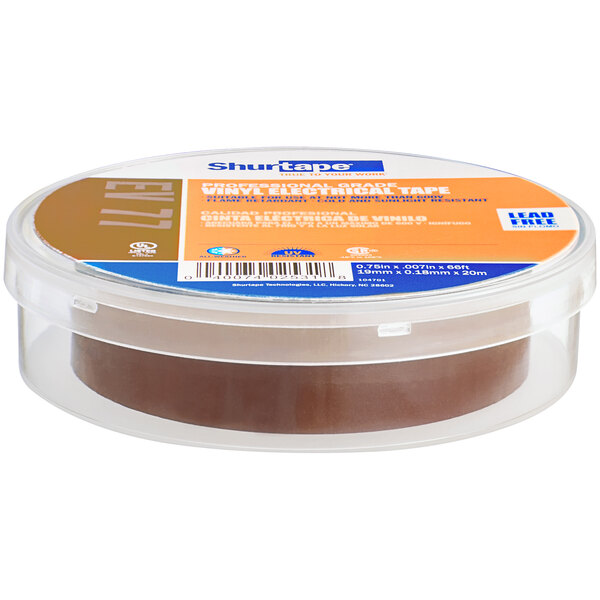 Shurtape EV 077 3/4" x 66' Brown Professional Grade Electrical Tape