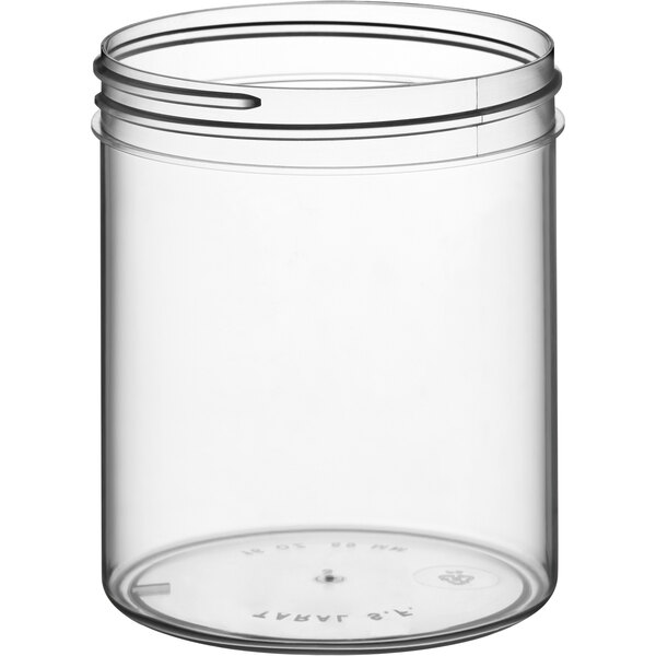 16 oz. Clear Regular Wall Polystyrene Jar 205/Case