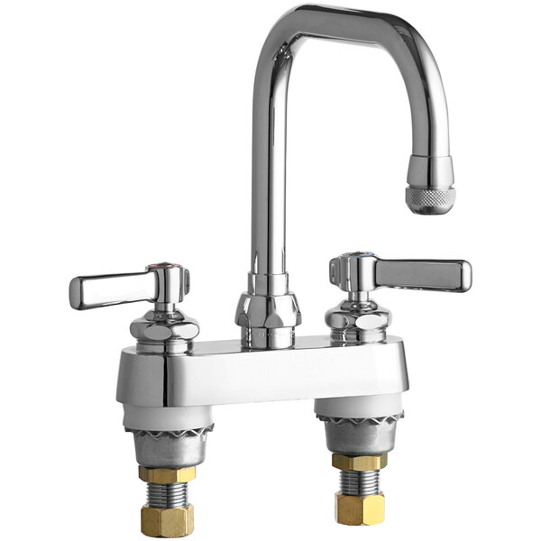 Chicago Faucets 526ABCP DeckMounted Faucet with 4" Fixed Centers, 6 1