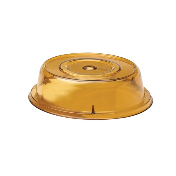 Cambro 1007CW153 Camwear Amber Camcover 10 5/8" Plate Cover - 12/Case