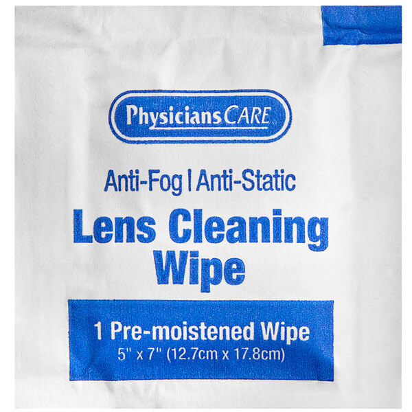 PhysiciansCare 91295 PreMoistened Lens Cleaning Wipes 100/Box