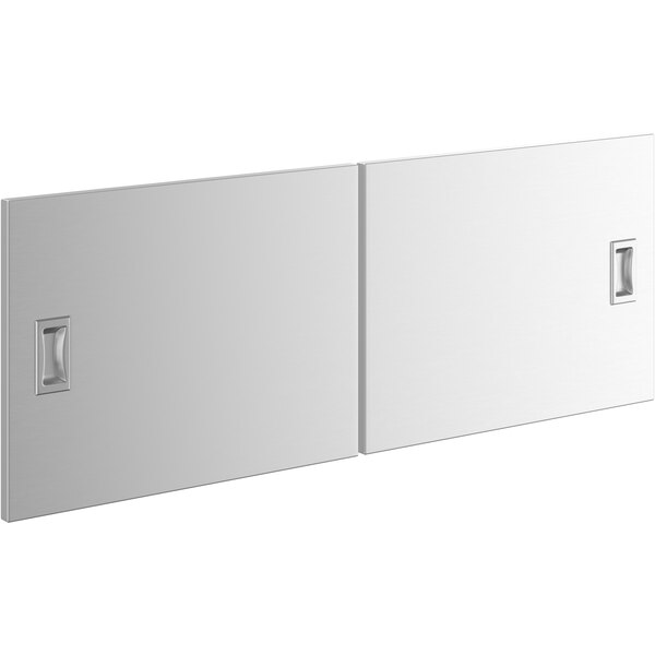 White rectangular Regency cabinet doors with handles.
