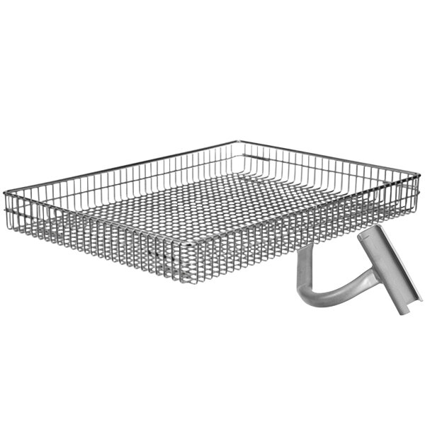 A Henny Penny wire basket with a metal handle.