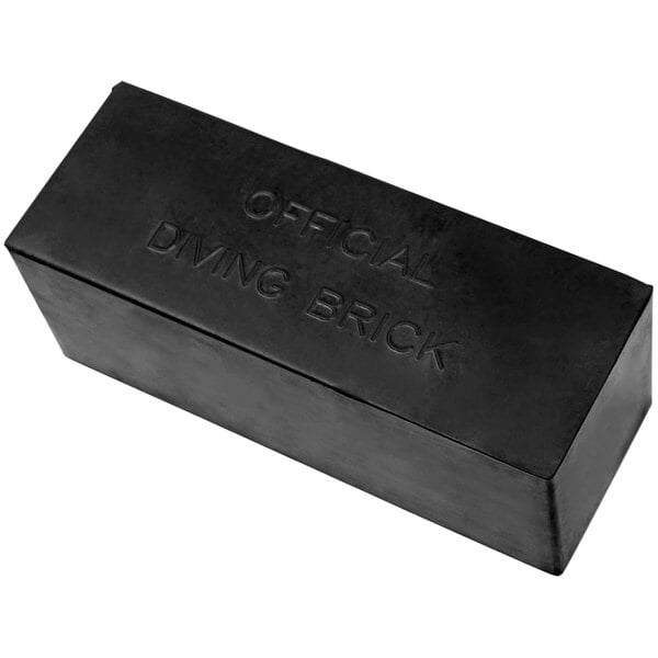 A black rectangular Kemp USA rubber brick with text on it.