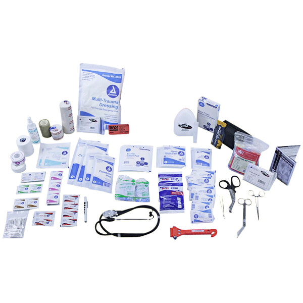 A group of Kemp USA Medical supplies in a bag.