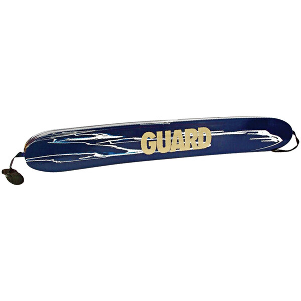 A navy blue Kemp USA rescue tube with white GUARD text and a white splash.