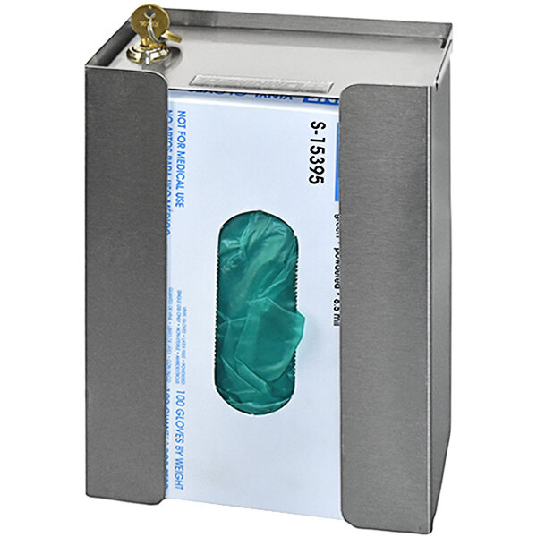 Omnimed Stainless Steel Disposable Glove Dispenser with Key Lock