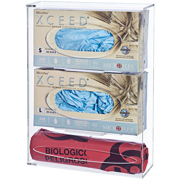 Omnimed Acrylic Disposable Glove and Bag Dispenser