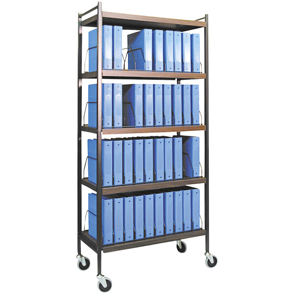 Omnimed Omnicart Woodgrain Vertical 40Binder Open Cart 260004WG