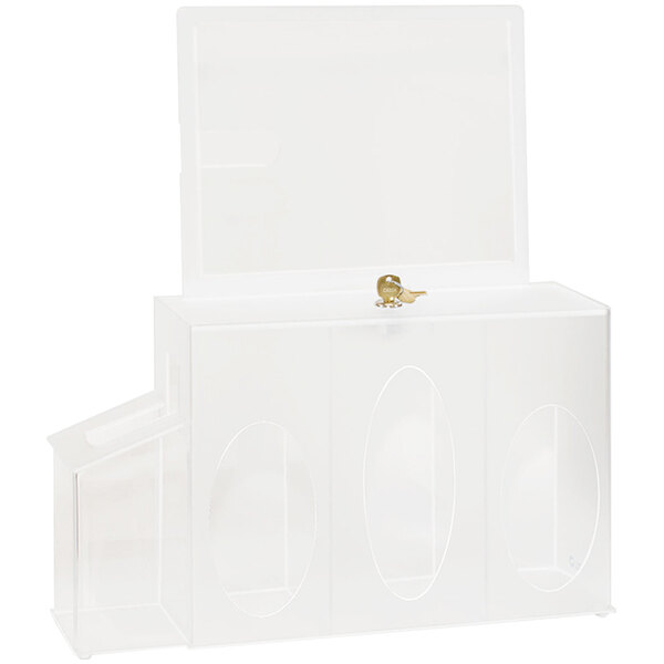 A clear plastic box with a lid and 3 oval compartments.