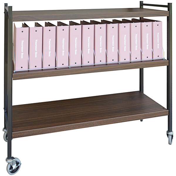 Omnimed Omnicart Woodgrain 12Binder Big Beam Open Cart 261311WG