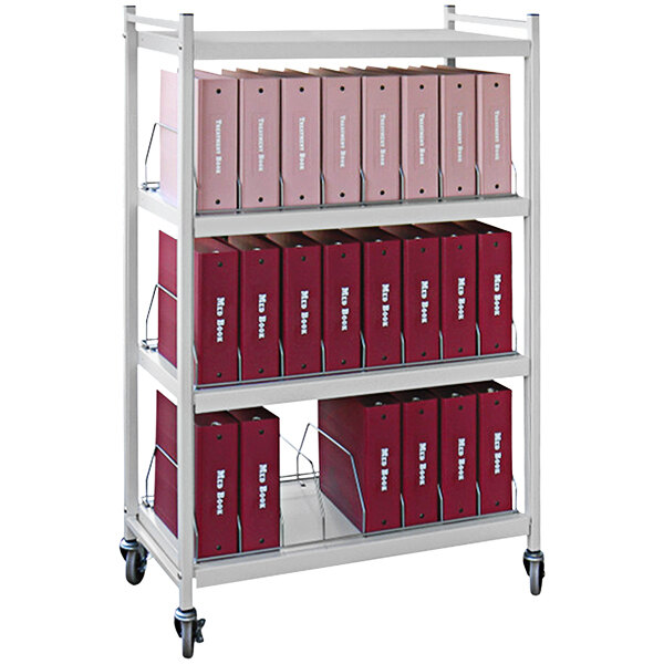 Omnimed Omnicart Light Gray Vertical 24Binder Big Beam Open Cart 261221LG