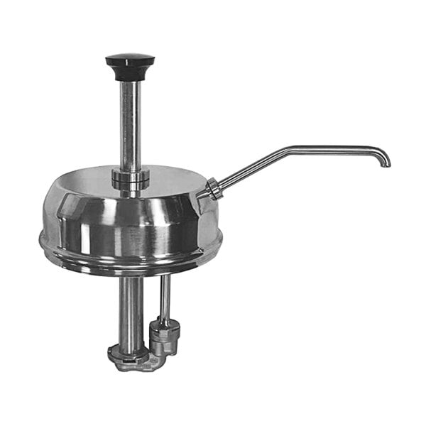 A silver metal Server 1 oz. hot topping pump with a handle.