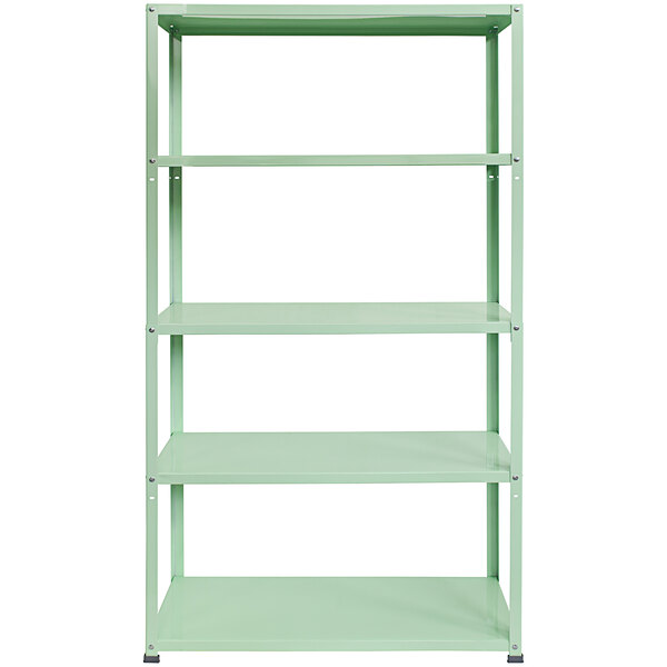 AR Shelving 12" x 35" x 68" 5Shelf Decorative Light Green Shelving Unit