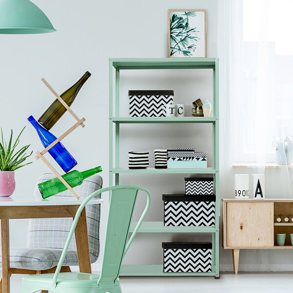 AR Shelving 12" x 35" x 68" 5Shelf Decorative Light Green Shelving Unit